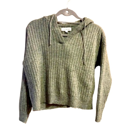 Lucky Brand Sage Green Knit Hooded Sweater - Picture 1 of 5